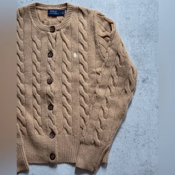Polo Ralph Lauren Cable Knit Wool Cashmere Cardigan - Picture 4 of 9